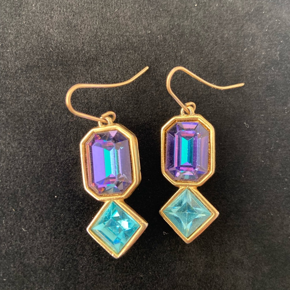 Vintage Yves Saint Laurent cubist pendant earrings